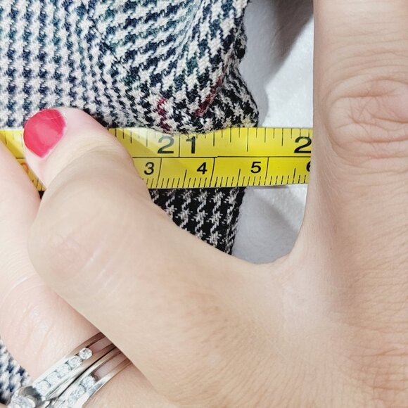 Carroll Reed Women's Vintage Red Tan Black Check V-Neck Button Front Blazer 12 - Picture 10 of 11